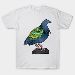 Nicobar pigeon bird cartoon illustration T-Shirt